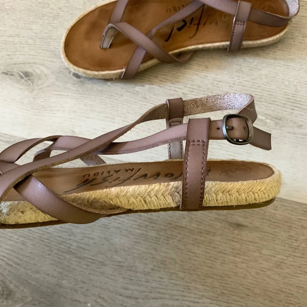 Blowfish Malibu Womens Faux Leather Cork‎ 8.5 Sandls stylish beach summer spring